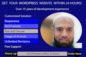 do wordpress responsive website, landing page and online store