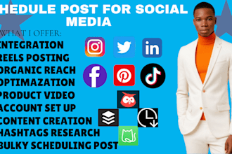 be your social media manager schedule post on instagram tiktok facebook youtube