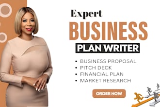write startup business plan, pitch deck, nonprofit business plan, financial plan