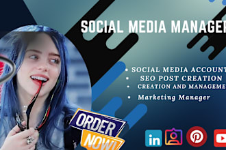 be your social media manager content creator linkedin marketing and youtube sub