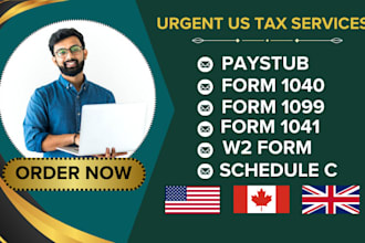 prepare perfect forms 1041, 1040, and 1099 USA business and personal tax return