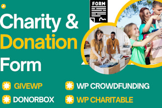 build non profit website 501c3 donation forms on givewp donorbox wp charitable