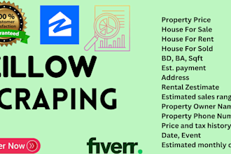 scrape zillow property data with all information