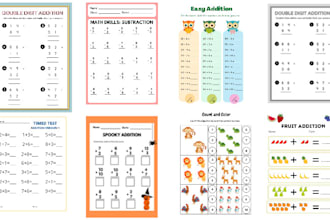 create kids activity pages and math worksheets