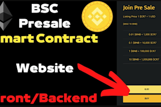 develop a presale website, ico smart contract, metamask connection smart contra