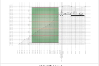 draft master plan or site plan in autocad with contour section