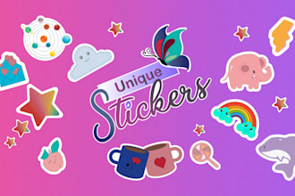 design digital stickers, typography vinyl, die cut stickers