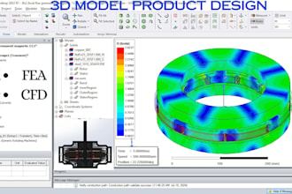 do 3d model design, cfd, fea in ansys electronics, catia, creo, solidworks