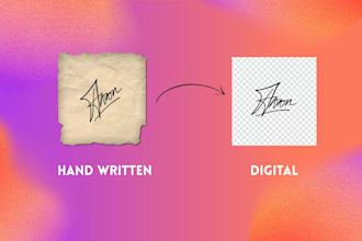 convert handwritten signature into digital signature in 2 hours