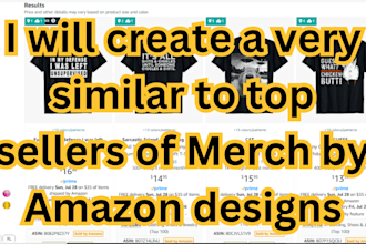 create similar to best seller designs of merch by amazon