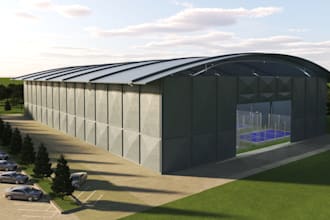 draw 2d 3d indoor outdoor sports facility and courts