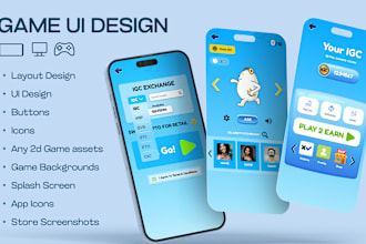 create 2d game UI, assets, icons, game art, props, buttons