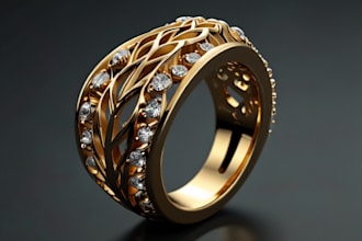 create 3d jewelry design, cad, rings, 3d model, matrix, organic,cam for 3d print