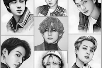 draw realistic pencil portraits, sketch from photos