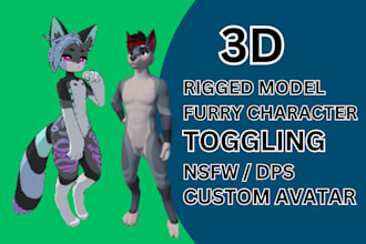 create custom 3d vrchat avatar 3d model vr character furry avatar from scratch
