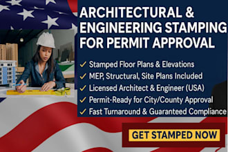 do stamp blueprint USA mep drawing commercial architect