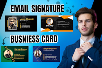 build modern unique digital attractive business card and email signature for you