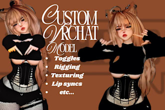 design custom vrchat avatar 3d model furry avatar for gaming