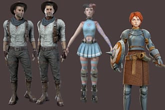 stylized character design 3d model 3d game character rigging unreal engine game