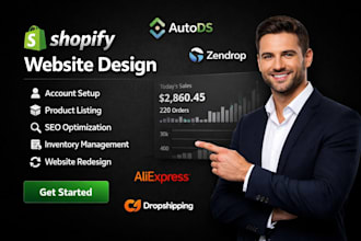 shopify store design shopify website seo development redesign dropshipping store