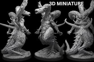 sculpt 3d miniature 3d figurine statues tabletop fantasy dnd for 3d printing