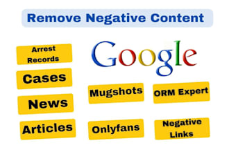 permanently remove mugshots news cases articles negative links on google search