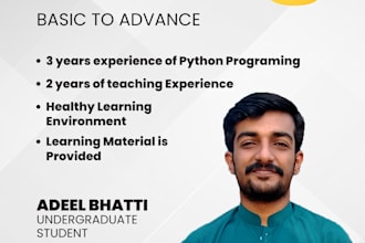 teach you python programming language from basic to advance