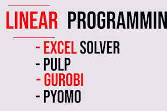 do excel solver, gurobi, pulp, pyomo operations research linear programming