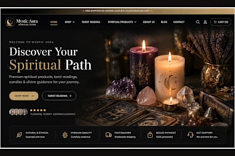 spiritual product shopify store candle dropshipping store tarot reading website