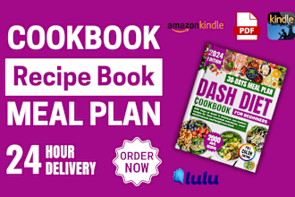 design and format your cookbook, recipe book, meal plan