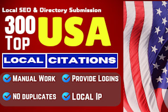 build 300 USA local citations for local SEO