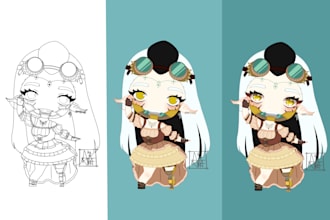 draw cute full body chibi characters