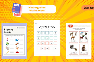design kindergarten worksheets for kids