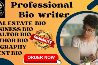 write a standout captivating realtor bio, real estate agent bio, biography