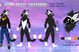 draw custom protogen fursona ref sheet