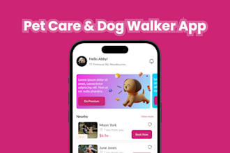 create a pet care app inspired by pupford, dogo, and goodpup