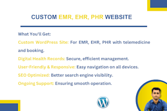 build custom emr, ehr, phr website from scratch, digital health records