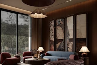 create exterior or interior 3d model and rendering, no ai