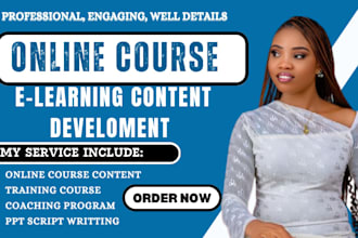 create online course content training manual workbook elearning course creation
