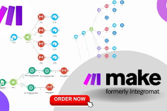 develop scenario on make com, workflow scenario, database webhook, integromat