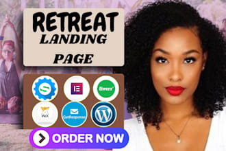 build luxury retreat website luxury link in bio landing page retreat landing pag