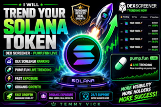 trend your solana token on dex screener pump fun live