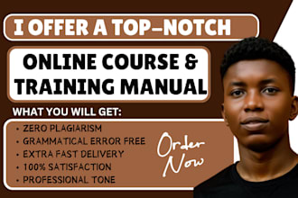 create training manual ppt develop online course content instructional design