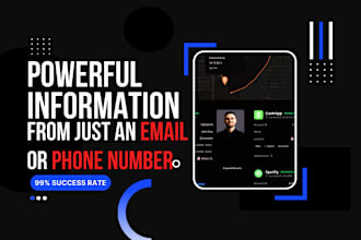 provide a powerful digital footprint report from an email address, phone number
