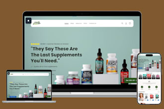 design private label health supplement shopify store fitness dropshipping store