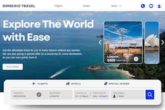 design travel agency affiliate toursm website landing page using wordpress