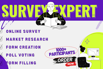 get over 1000 participants to fill your online survey, questionnaire and polls