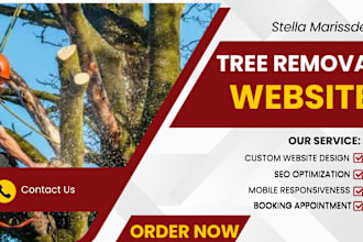 design modern tree removal website, sawmill and woodwork, landscaping website