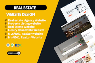 design real estate, investor website, property listing website  with idx to mls