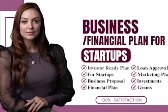 develop topnotch business plan with financial plan,startups for you